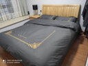 雅鹿全棉四件套100%纯棉轻奢刺绣被套床单人宿舍裸睡床笠被罩床上用品 艾伦-海清+山灰【100%全棉】 1.8m 床单款 四件套-被套200*230cm 实拍图