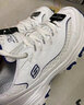 斯凯奇（Skechers）女鞋小白熊休闲鞋子厚底增高百搭运动软底老爹鞋99999863 白色/海军蓝色/WNV 40 实拍图