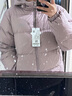 雅鹿【许凯同款】三防免洗短款羽绒服女2024年户外宽松连帽蓄热面包服 烟雾紫 S 【推荐90-110斤】 实拍图