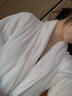 欣美舒纯棉睡袍浴袍男女士毛巾料吸水情侣长款秋冬季加厚全棉浴衣速干 白色女-100纯棉-加厚保暖 L 【适合178cm以下180斤以内】 实拍图