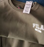 斐乐（FILA）官方男子加绒保暖卫衣秋冬季时尚休闲简约圆领套头衫长袖上衣男装 正黑色-BK 2XL 实拍图