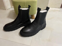 高筒切尔西男靴时尚百搭烟筒靴男女情侣鞋牛皮马丁靴男生套脚长筒靴子男士黑色高帮皮鞋厚底耐磨 黑色高筒(加绒) 40皮鞋码(等于运动鞋41码) 实拍图