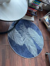 欧纶斯（Oulens）地毯卧室圆形床边毯 北欧客厅地毯茶几毯 简约书房毯儿童房吊篮毯 蓝色羽毛 80CM×80CM【超值款】 实拍图