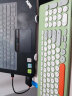 B.O.W航世 MK221 无线键盘鼠标套装（超薄轻音混色键盘 笔记本办公复古圆帽通用外接数字键盘） 2.4G键鼠套装【炫彩绿】 实拍图