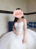 红妆饰佳 抹胸主婚纱礼服2025新款新娘星空拖尾森系显瘦简约出门纱 浅香槟齐地 L 实拍图