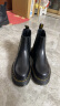 马丁（DR.MARTENS）春夏2976 Quad 机车靴光面皮黑色厚底女款切尔西靴 黑色 38 实拍图