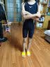 美津浓（MIZUNO）儿童游泳衣女专业竞速训练学生连体五分长裤速干泳装A1404黑130 实拍图