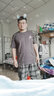 沼泽地短袖t恤男潮牌夏季男士T恤学生印花上衣圆领体恤港风宽松半袖衣服 2003海蓝+2003白色 3XL 实拍图