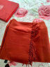 上海故事新品100%羊绒围巾男女冬季保暖纯色高档羊绒披肩妈妈生日礼物盒装 红色 晒单实拍图
