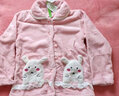 噜噜牛女童睡衣儿童珊瑚绒睡衣宝宝小孩子秋冬中小童保暖家居服套装 虾粉色-67221 110 (8码 建议身高105-115) 实拍图