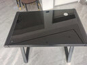 元优钢化玻璃电脑桌书桌稳固加大现代简约办公家用台式电脑桌游戏桌子 【圆角全黑】无键盘托 长80cm宽50cm高75cm 实拍图