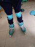 REBUILD 轮滑鞋儿童闪光溜冰鞋男女童初学者旱冰鞋成人直排轮滑冰鞋 翡翠绿【大礼包】+头盔护具7件套 M (适合鞋码31-35) 实拍图