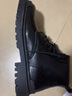 井迈【牛皮】真皮马丁靴男高帮皮鞋英伦中帮男士工装秋冬款黑色皮靴潮 黑色6孔中帮系带【四季款】 41 标准码 实拍图
