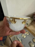 器美优品 镶金银琉璃玉瓷功夫茶具套装玉石加厚盖碗茶杯茶壶整套礼物送礼 金镶玉琉璃盖碗茶具套组（8头） 实拍图