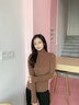意芬保暖衣女高领秋冬款上衣加绒内穿恒温秋衣打底衫无痕女士德绒内衣 仙棕色 M 实拍图