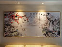宜巢新中式客厅装饰画沙发背景墙壁画字画横幅大气山水挂画 01款家和 【镶钻】210*90CM立体加钻画 实拍图