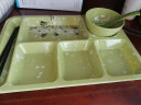 甜雅静 密胺餐盘仿瓷多格快餐盘商用分格盘可刻LOGO商用饭馆公司厚餐具 小白菊加厚款四件套 实拍图