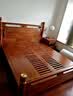 咏月 红木家具非洲花梨（学名：刺猬紫檀）床 实木大床 婚床 新中式卧室双人床 定I金付清尾款发货 实拍图