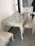 御尊匠心欧式大理石餐桌实木椅子组合长方形奢华家用高档雕花白色经济型 1.5米印花理石桌+6把贵妃椅 实拍图