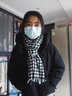 浩冠 围巾女秋冬季保暖针织学生围脖披肩韩版毛线流苏撞色千鸟格围巾 千鸟格黑色 实拍图