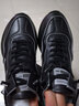 AOSENTU 新款头层牛皮运动休闲男鞋老爹鞋潮牌厚底真皮包底皮鞋冬季潮鞋 黑色四季款 42 实拍图