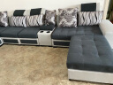 澳特莉莎（AOTELISHA）沙发客厅现代简约布艺沙发组合中大户型科技布沙发可拆洗实木沙发 弹簧+乳胶】普通面料（选择1号-15号） 七件套【配4个凳子】 实拍图