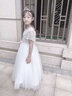 小咔衣浓小女孩公主裙女童花童婚礼蓬蓬纱儿童晚礼服主持人钢琴演出服大童 白色长款 160 实拍图