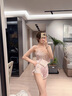 Carey Kay性感睡衣女冰丝家居服春秋款2025新款小胸吊带胸垫可拆卸两件套装 粉紫色(吊带+短裤)细肩带款 M 80~105斤 实拍图