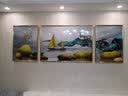 守灯人现代简约入户玄关装饰画正对门走廊过道客厅挂画九鱼图寓意好壁画 福禄相伴B 70*150平面晶瓷画金框 实拍图