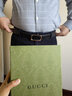 古驰（GUCCI）腰带 男士经典款方扣板扣皮带 GG压纹牛皮腰带商务休闲 黑色【配原装盒】403941 90cm(适合2尺6-2尺7腰围) 实拍图