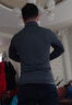撸铁狗健身服速干衣男秋冬长袖弹力透气吸汗运动休闲T恤立领打底健美衣 灰色 L/170-175 实拍图