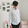 卡度顿衬衫男纯色商务休闲长袖衬衫男韩版修身职业工作服四季款白衬衣男 粉红色 XL 实拍图
