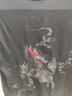 VENSUP短袖t恤男装夏季中国风醒狮刺绣纯棉情侣宽松上衣服男士国潮T恤衫 870麒麟黑色 L(建议120-135斤) 实拍图