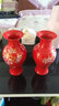 悦灵美 景德镇陶瓷器中国红花瓶摆件中式酒柜装饰品客厅书房插花工艺品 中国红牡丹鱼尾瓶 实拍图