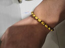 红色年轮黄金转运珠手链脚链男女情侣款足金路路通本命年红绳送女友老婆 款式二【隔珠款】黑绳款 约0.28g*18颗  总金重约4.8g 实拍图
