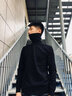 宾色半高领毛衣男冬款纯色休闲加绒加厚保暖打底衫修身秋冬针织衫男装 【加绒半高领】黑色 L【合适100-120斤】 实拍图