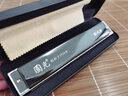国光24孔口琴复音c调口琴高级进口音簧成人初学者男女专业演奏级刻字 【高端演奏级】24孔重音C调黑色【不留指纹】 实拍图
