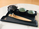 万仟堂（Edenus） 万仟堂茶盘陶瓷茶托日式简约茶台长方形单层干泡储水茶承 四季盘 夏(不含茶具)黑铁釉309*215*17 实拍图