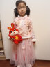 欧育女童汉服冬季儿童拜年服加绒裙子古装中国风女孩B1345粉色130码 实拍图