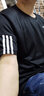 YUTA运动套装男跑步健身短袖T恤速干运动衣宽松足球训练服夏季服装 黑色白边 5XL 实拍图
