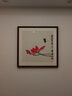 紫腾随轩齐白石装饰画新中式客厅背景墙面挂画卧室饭厅餐厅水墨虾壁画 蜻蜓荷花B款 60*60cm红木色实木框 实拍图
