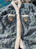 欧鹿汐月子服秋冬法兰绒加厚加绒保暖孕妇睡衣冬季双面珊瑚绒产后哺乳衣 AMXR-1135蓝色 3XL码 (建议145-165斤) 实拍图
