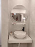 毕斯罗（BISIlUO）浴室柜陶瓷一体盆小户型洗漱台卫生间大理石洗脸台台上洗手盆组合 70CM白色普通圆镜款 晒单实拍图