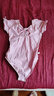 艾舞戈儿童舞蹈服女童夏季连体练功服蝴蝶结芭蕾舞演出服考级跳舞衣 粉色-短袖 130 身高110-120cm体重38-48斤 实拍图