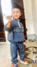 相思桐1-6岁男童牛仔套装春秋季洋气宽松男孩衣服儿童帅气小童宝宝童装 蓝色【上衣+裤子】 110 适合身高95-105cm 实拍图