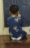 南极人儿童睡衣春夏长袖长裤男童翻领家居服套装宝宝睡衣 藏青小熊 120 实拍图