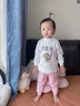小素材儿童秋衣秋裤婴儿春秋衣服宝宝保暖内衣套装男童纯棉新生儿睡衣女 水果宝贝中领套蓝 90 实拍图