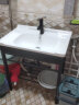 阔宅小户型简易洗脸盆家用阳台浴室洗手盆落地式卫生间陶瓷一体洗漱台 7148盆+支架下水+龙头 实拍图