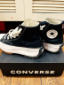 匡威（Converse）RunStarHike 黑白熊猫 高帮厚底增高帆布运动鞋情侣休闲鞋男女鞋 166800C 黑色 37.5 /5 实拍图
