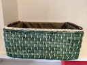 金柳 家居桌面收纳盒草编编织零食收纳筐篮整理盒储物茶几杂物收纳筐 绿色 3只一套 实拍图